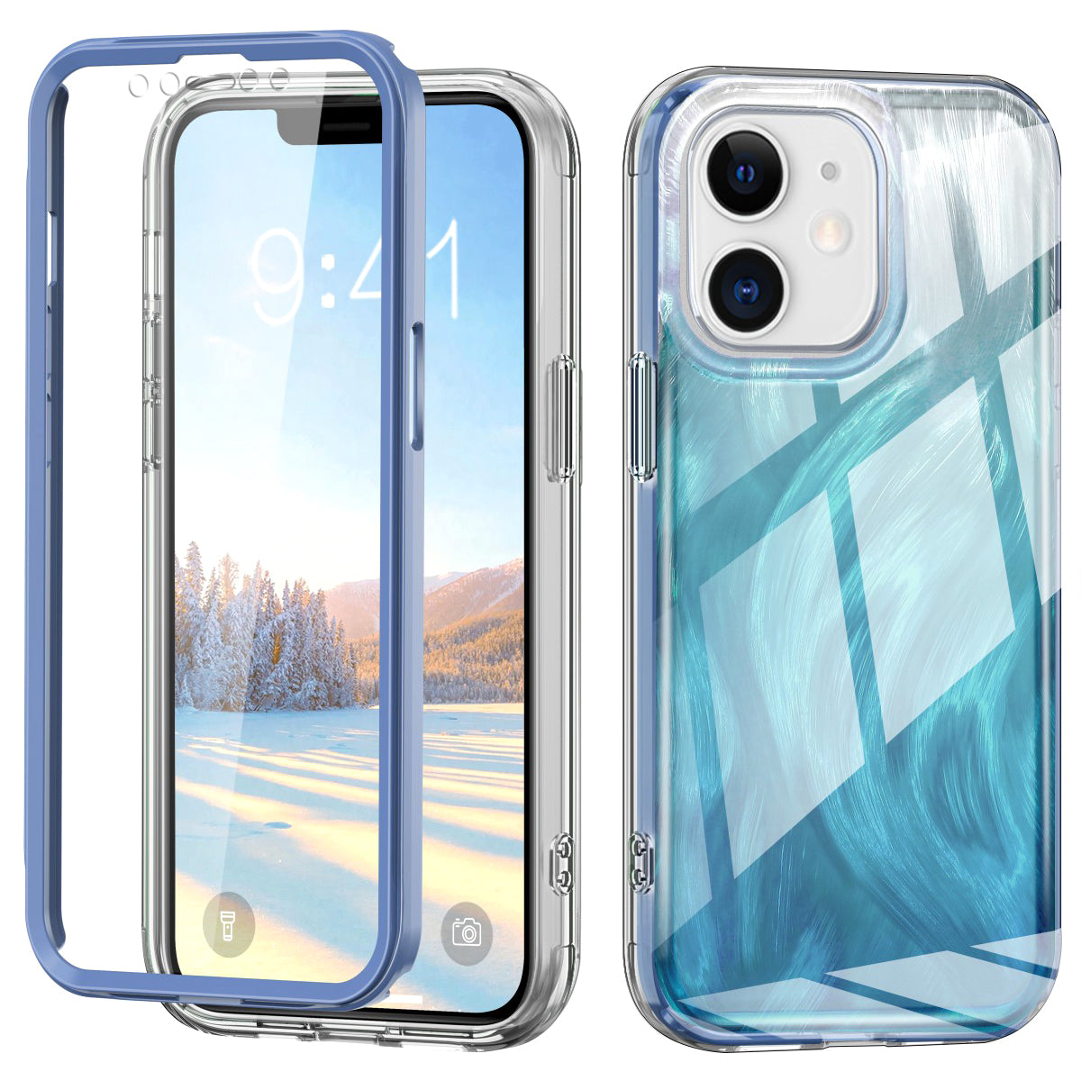 For iPhone 11 Feather Pattern Case Gradient PC+TPU Protective Phone Cover with Screen Protector For iPhone 11 Feather Pattern Case Gradient PC+TPU Protective Phone Cover with Screen Protector